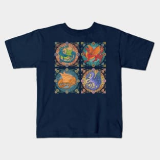 Medieval Celtic Dragon Collection Kids T-Shirt